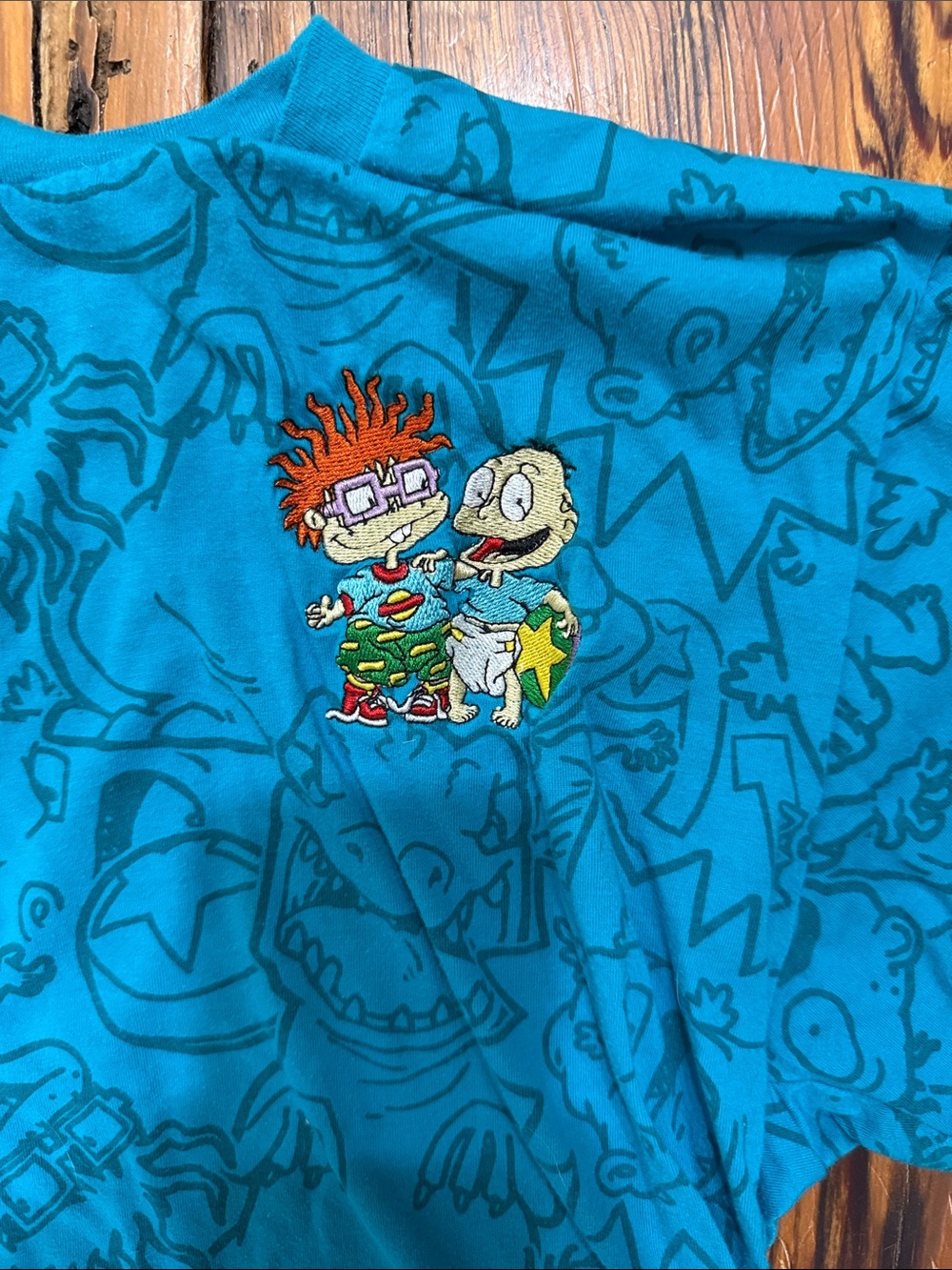 Nickelodeon Bright Blue Rugrats Cartoon Short Pajama Set size medium - Picture 3 of 8